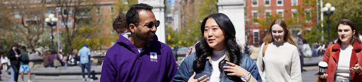Graduate students in Washington Square Park